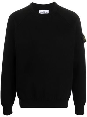 Stone Island Compass-motif cotton-blend sweatshirt - Black