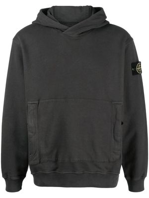 Stone Island Compass-motif cotton hoodie - Grey