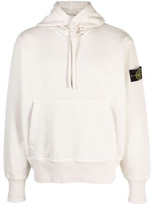 Stone Island Compass-motif cotton jersey hoodie - Neutrals