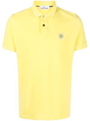 Stone Island Compass-motif cotton polo shirt - Yellow