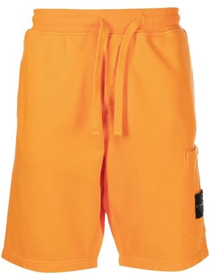 Stone Island Compass-motif cotton shorts - Orange