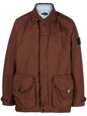 Stone Island Compass-motif feather-down jacket - Brown