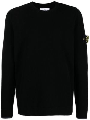 Stone Island Compass-motif long-sleeve jumper - Black