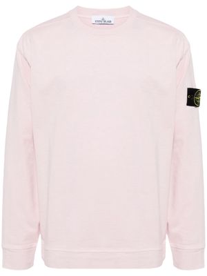 Stone Island Compass-motif long-sleeve T-shirt - Pink