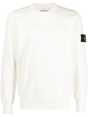 Stone Island Compass-motif long-sleeved sweatshirt - V0001 BIANCO