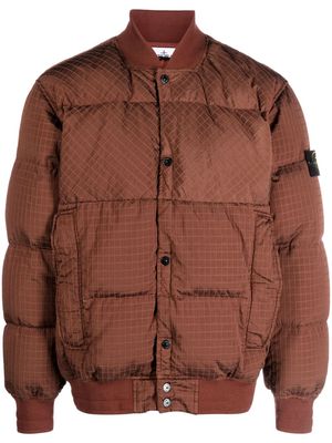 Stone Island Compass-motif puffer jacket - Brown