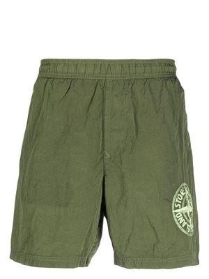 Stone Island Compass-motif swim shorts - Green