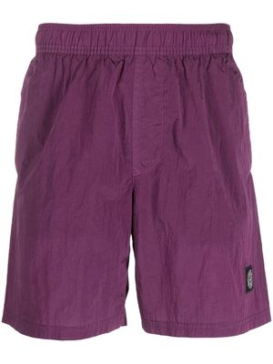 Stone Island Compass-motif track shorts - Purple