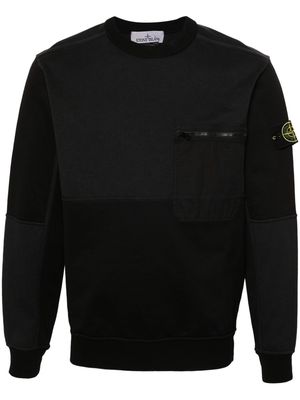 Stone Island Compass panelled cotton sweatshirt - Black