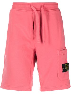Stone Island Compass-patch cotton shorts - Pink