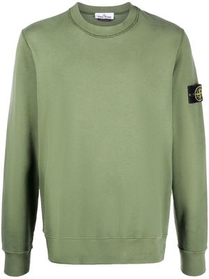 Stone Island Compass-patch cotton sweatshirt - Green