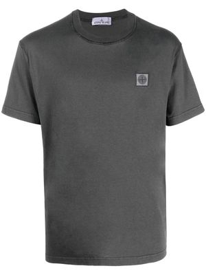 Stone Island Compass-patch cotton T-shirt - Grey