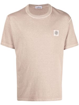 Stone Island Compass-patch cotton T-shirt - Neutrals