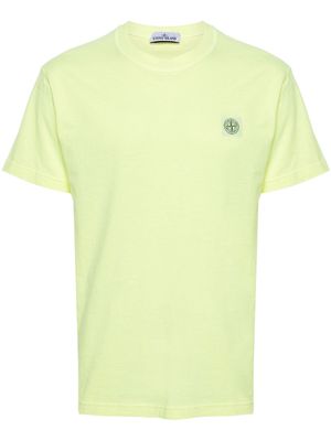 Stone Island Compass-patch cotton T-shirt - Yellow