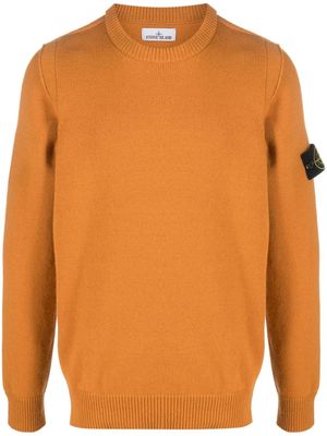 Stone Island Compass-patch crew-neck jumper - Brown