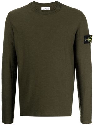 Stone Island Compass-patch crew neck jumper - Green