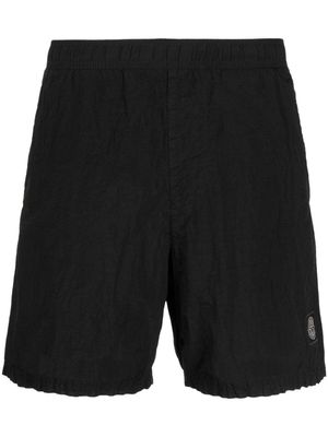 Stone Island Compass-patch elasticated-waist track shorts - Black