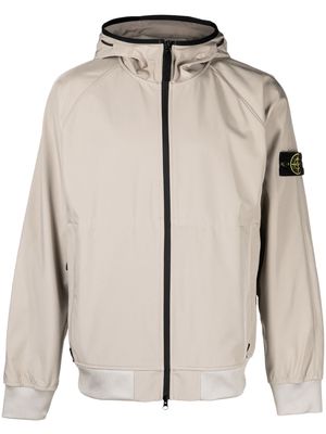 Stone Island Compass-patch hooded jacket - Brown