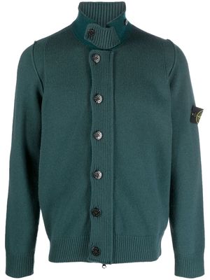 Stone Island Compass patch knitted cardigan - Green