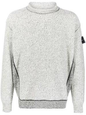 STONE ISLAND Compass-patch knitted jumper - Grey