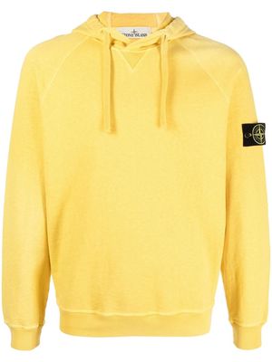 Stone Island Compass-patch pullover hoodie - Yellow