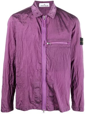 Stone Island compass-patch zip-up jacket - Purple