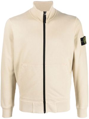 Stone Island Compass-patch zip-up sweatshirt - Neutrals