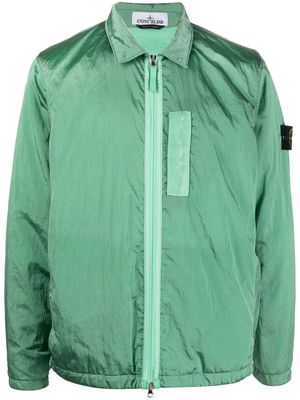 Stone Island Compass patch zipped jacket - Green