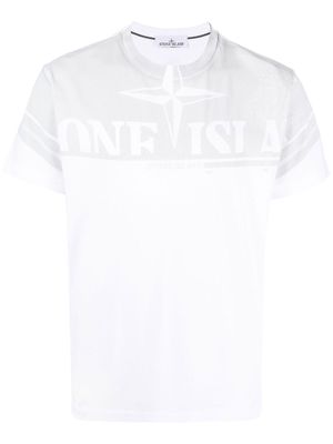 Stone Island Compass-print cotton T-shirt - White