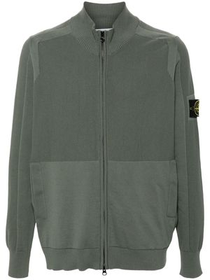 Stone Island Compasse-badge knitted cardigan - Green