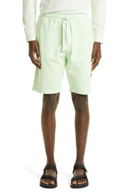 Stone Island Cotton Fleece Cargo Sweat Shorts in Light Green