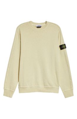 Stone Island Crewneck Cotton Sweatshirt in Natural Beige