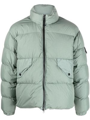 Stone Island Crinkle Reps Compass-badge puffer jacket - Green