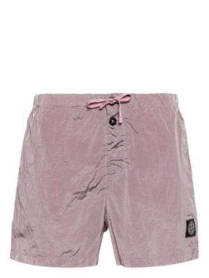 Stone Island crinkled-effect swim shorts - Purple
