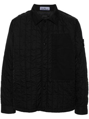 Stone Island crinkled quilted shirt jacket - Black