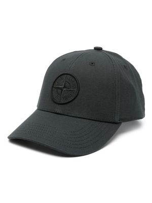 Stone Island embroidered-logo cotton cap - Black
