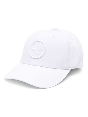 Stone Island embroidered-logo cotton cap - White