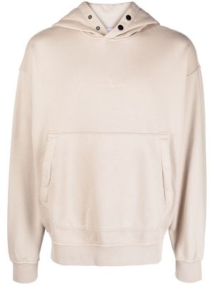 Stone Island embroidered-logo cotton hoodie - Neutrals