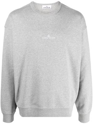 Stone Island embroidered-logo cotton sweatshirt - Grey