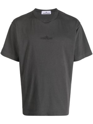 Stone Island embroidered-logo cotton T-shirt - Grey