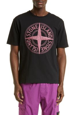 Stone Island Embroidered Logo T-Shirt in Black