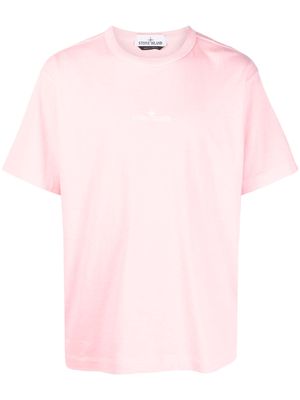 Stone Island embroidered-logo T-shirt - Pink