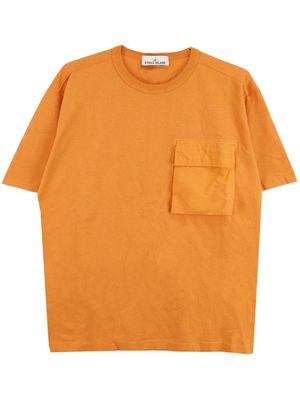Stone Island flap-pocket cotton T-shirt - Orange