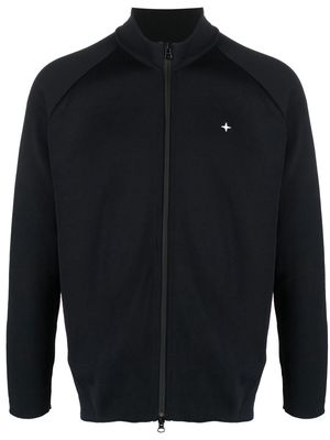 Stone Island full-zip slim fit sweatshirt - Black