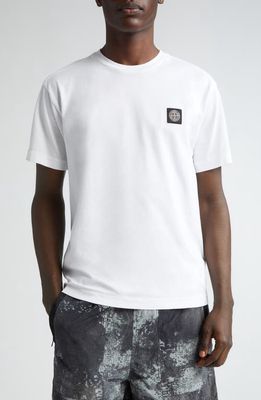 Stone Island Garment Dyed Cotton Jersey T-Shirt in White