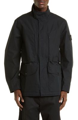 Stone Island Ghost Piece O-Ventile® Cotton Jacket in Black