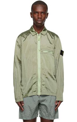 Stone Island Green Spread Collar Jacket