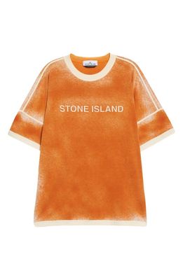 Stone Island Hand Spray Logo Graphic Tee in Sienna