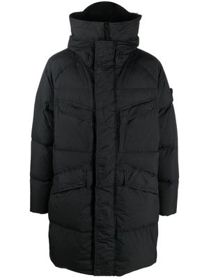 STONE ISLAND hooded padded coat - Black