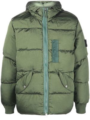 Stone Island hooded puffer jacket - Green